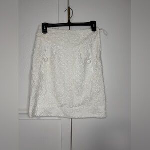 Leifsdottir White Swirl Pattern Pencil Skirt size 0